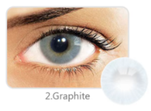 Los lentes Graphite ofrecen un gris azulado radiante. Su diseño de nueva colección crea una mirada clara, profunda y natural para lucir bella siempre.