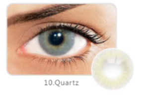 Los lentes Quartz ofrecen un gris azulado radiante. Su diseño de nueva colección crea una mirada clara, profunda y natural para lucir bella siempre.