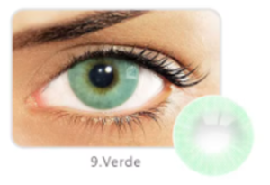 Los lentes Verde ofrecen un tono agua vibrante. Su diseño de nueva colección crea una mirada clara, fresca y audaz para lucir un estilo único siempre.